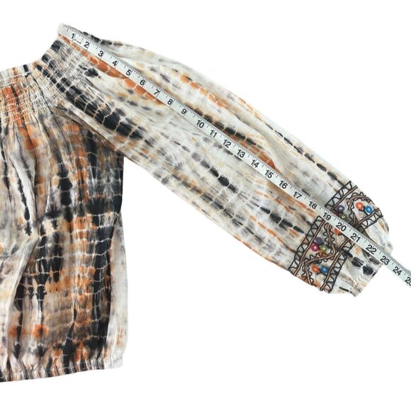 Desigual Ambar Boatneck‎ Blouse Off Shoulder Smock Embroidered Boho L Boho $132 - Picture 10 of 14